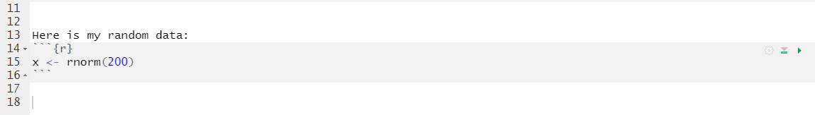 Executable R code should go within the R chunk. Any comments or supporting text should go outside the R chunk.
